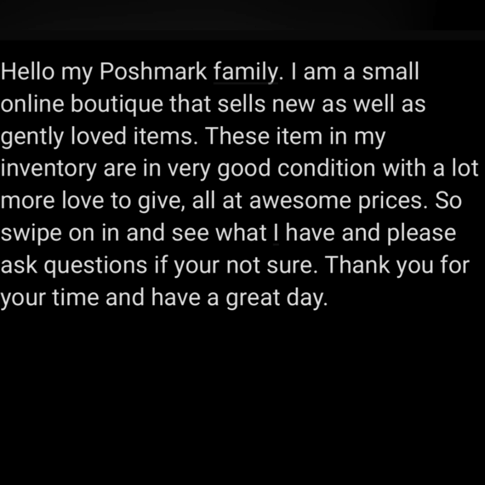 Poshmark family member not for sale.
